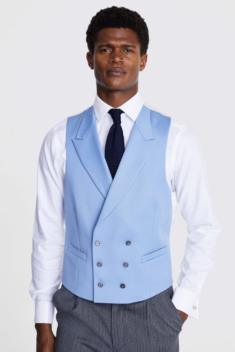 Tailored Fit Sky Morning Waistcoat