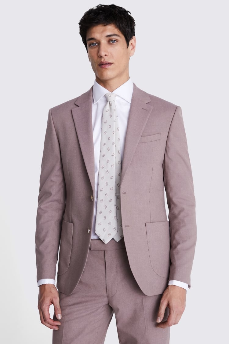 Slim Stretch Tailored Suit Jacket - Light Pink, Suit Jackets