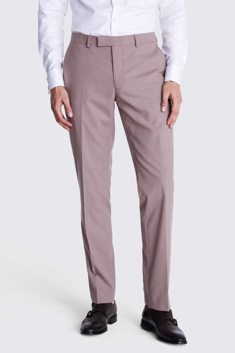 Slim Fit Dusty Pink Flannel Trousers