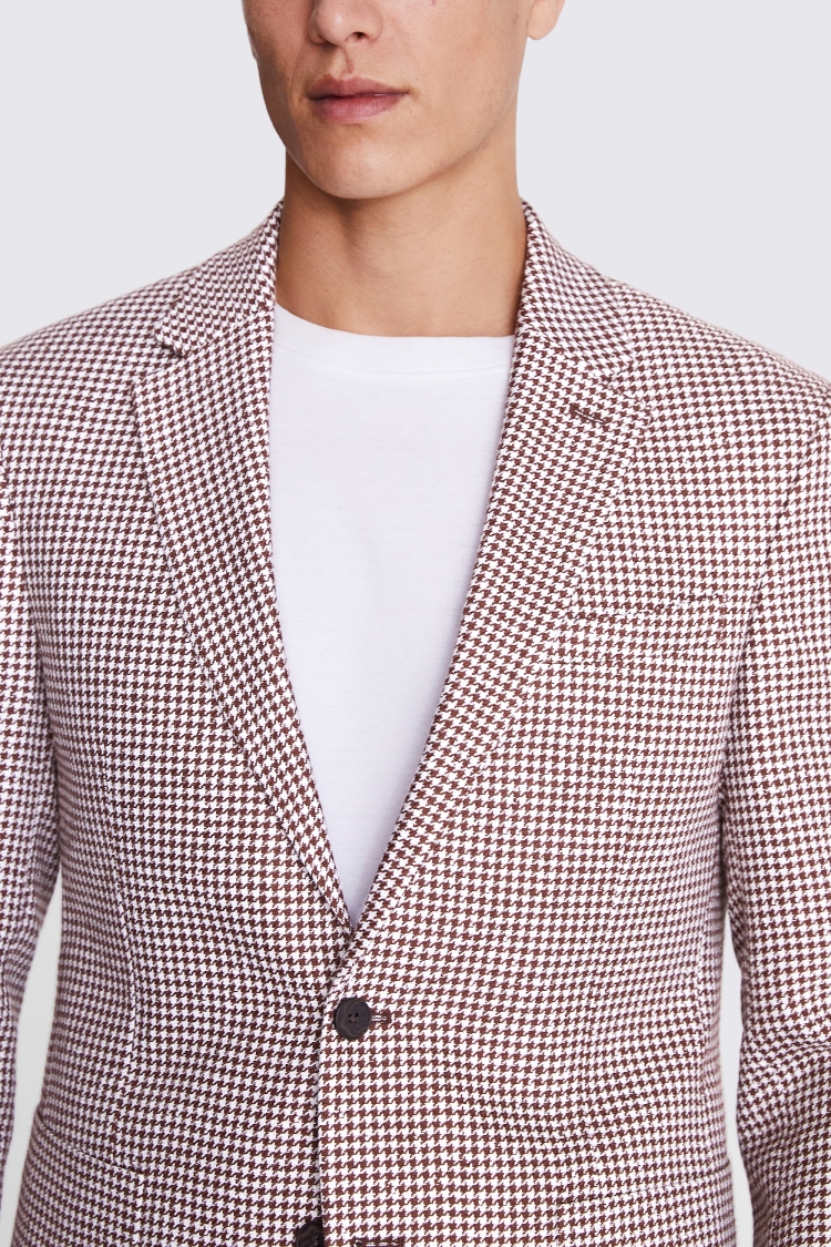 Slim Fit Copper Houndstooth Suit