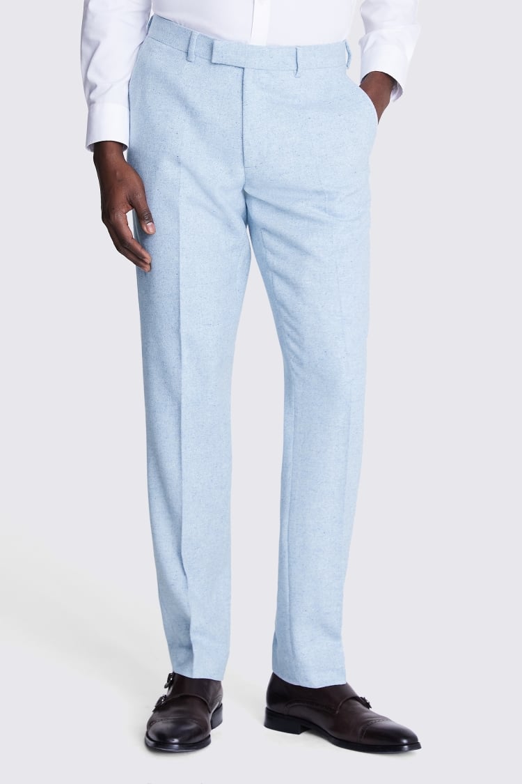Slim Fit Light Blue Donegal Trousers