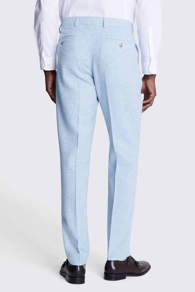 Slim Fit Light Blue Donegal Trousers