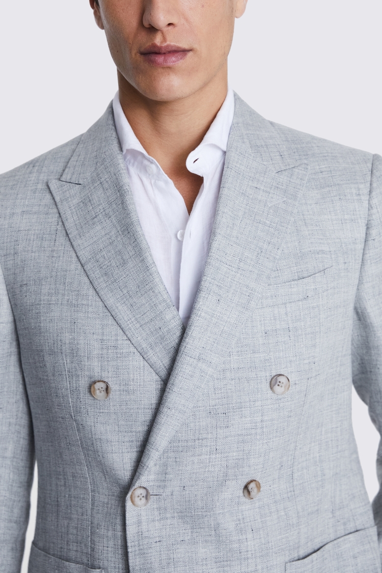 Slim Fit Light Grey Linen Suit