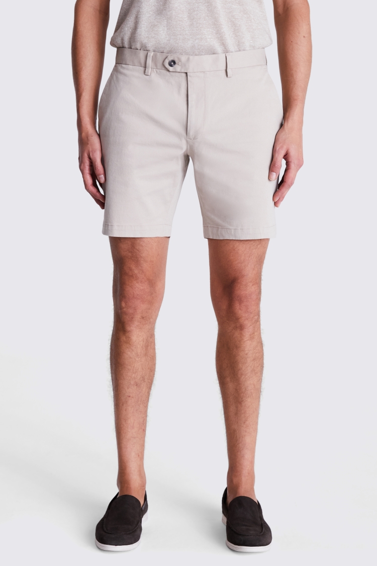 Slim Fit Stone Stretch Chino Shorts | Buy Online at Moss