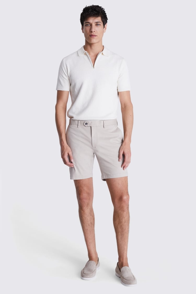 Slim Fit Stone Stretch Chino Shorts