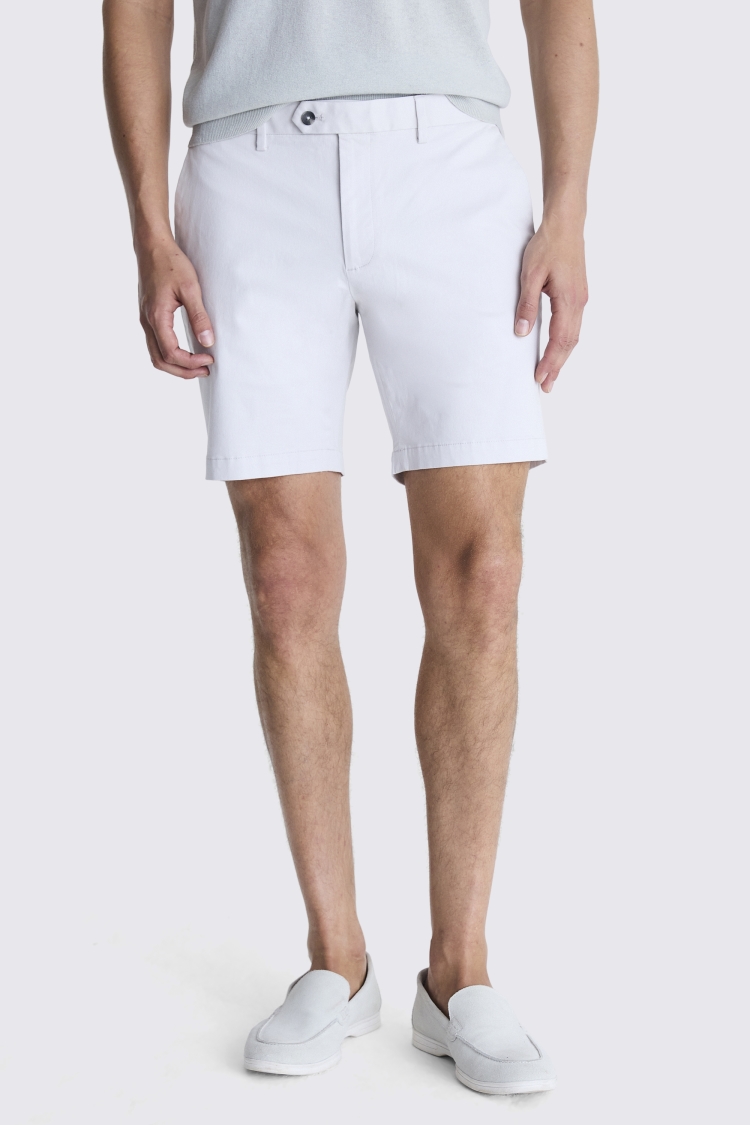 Slim Fit Light Grey Chino Shorts
