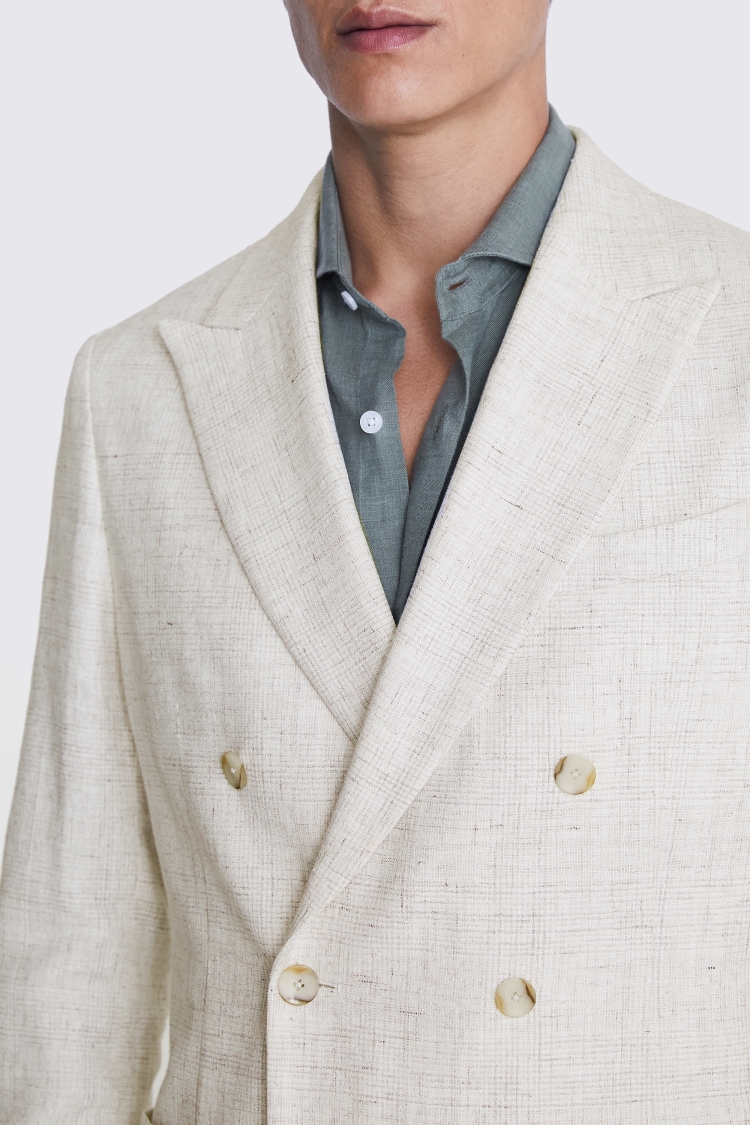Italian Tailored Fit Off White Check Jacket | Buy Online at Moss