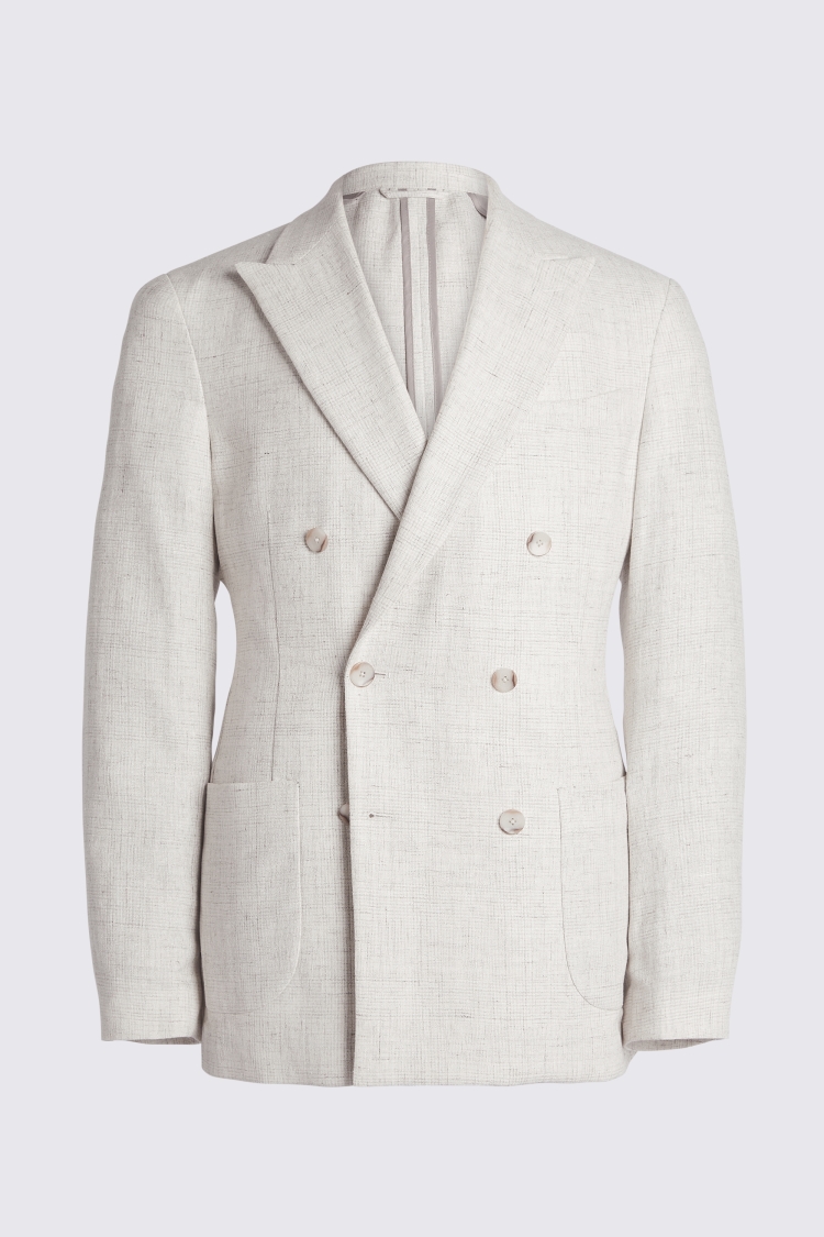 Italian Tailored Fit Off White Check Suit