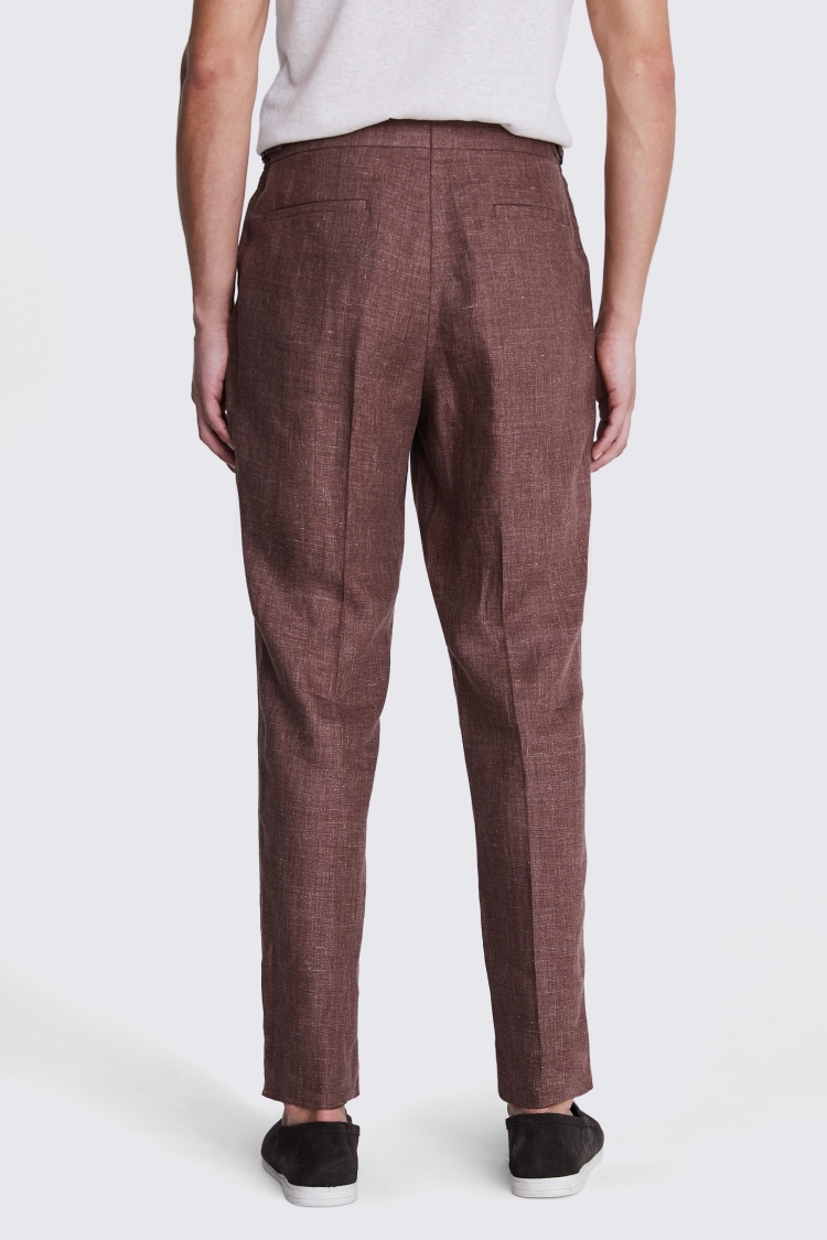 Copper Linen Pleated Trousers