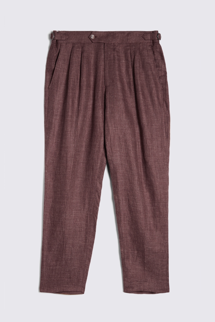 Copper Linen Pleated Trousers