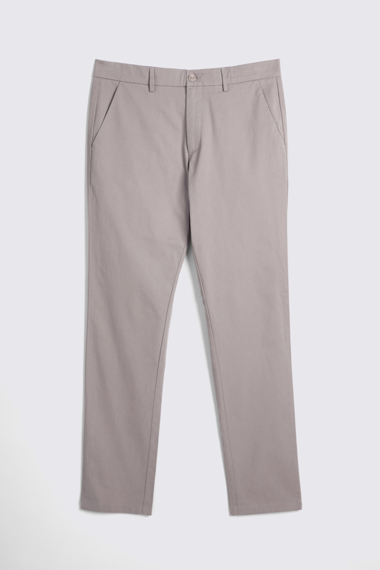 Tailored Fit Dark Taupe Stretch Chinos 