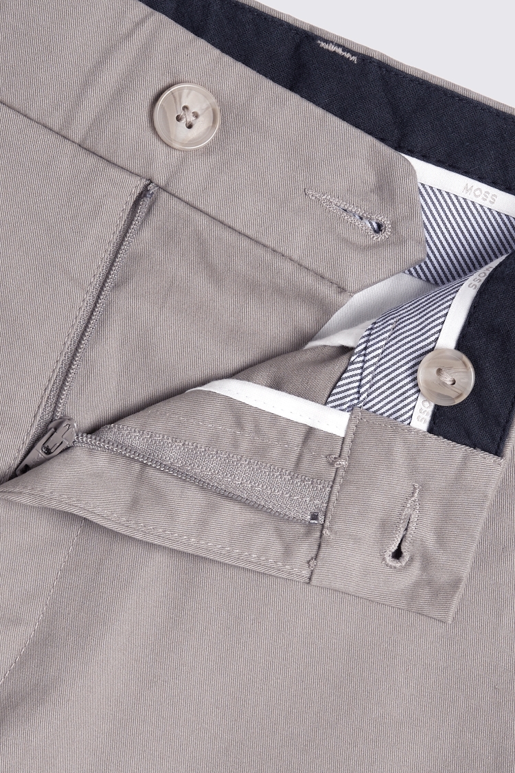 Tailored Fit Dark Taupe Stretch Chinos 