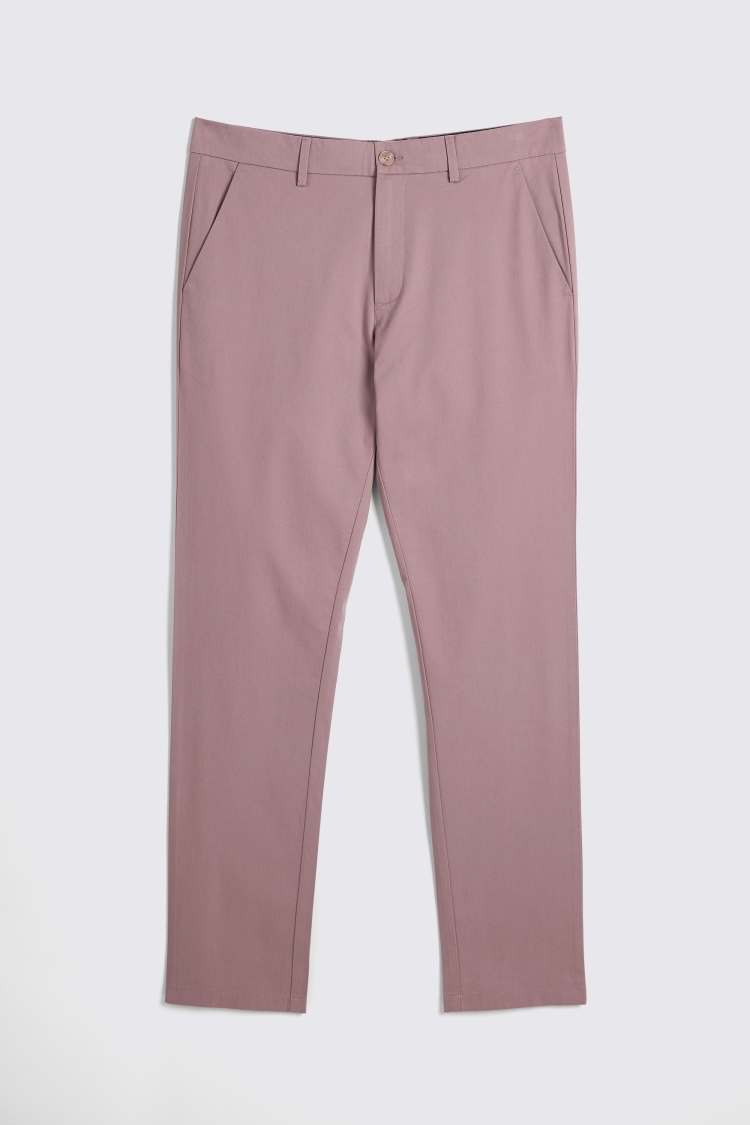 Tailored Fit Dusty Pink Stretch Chinos 
