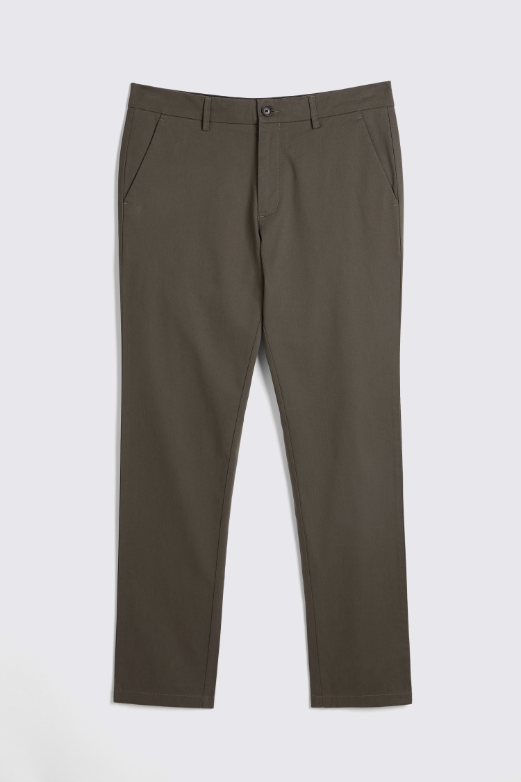 Tailored Fit Khaki Stretch Chinos 