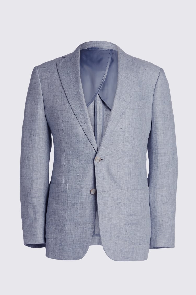 Tailored Fit Light Blue Linen Suit