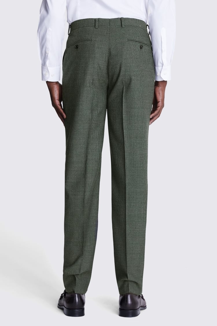 Regular Fit Green Puppytooth Trousers