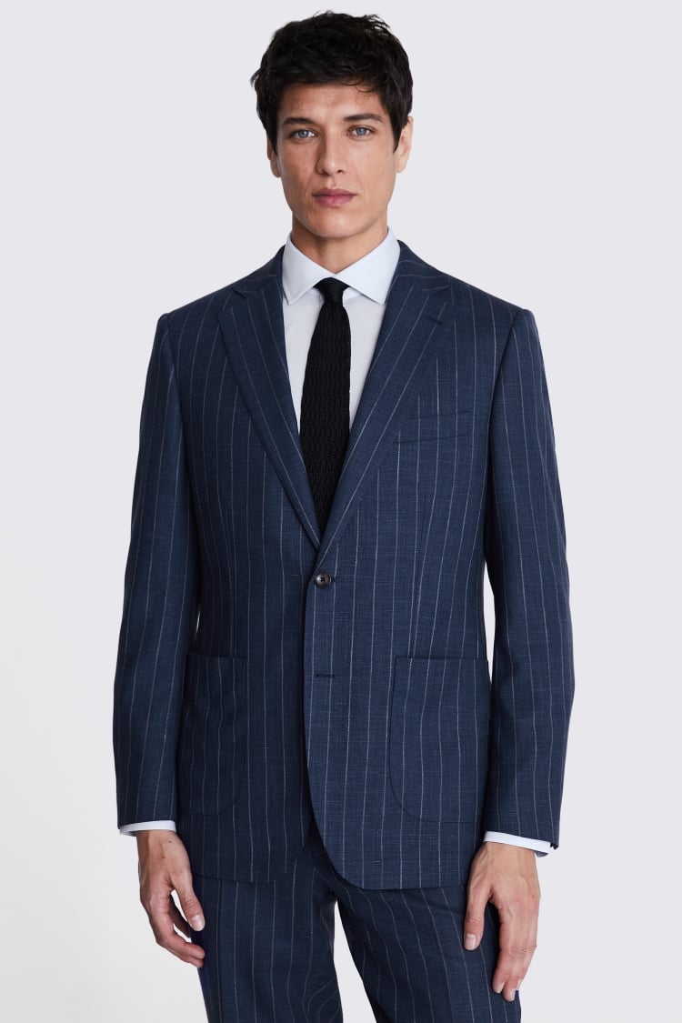 Italian Tailored Fit Blue Stripe Suit