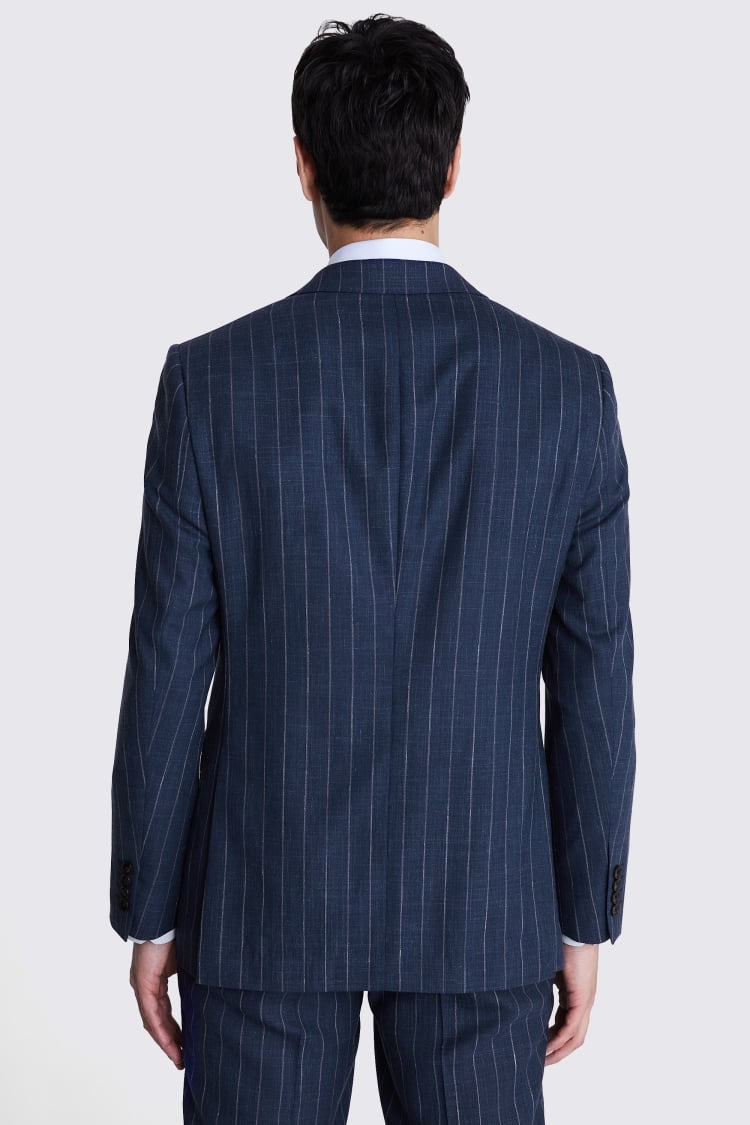Italian Tailored Fit Blue Stripe Jacket