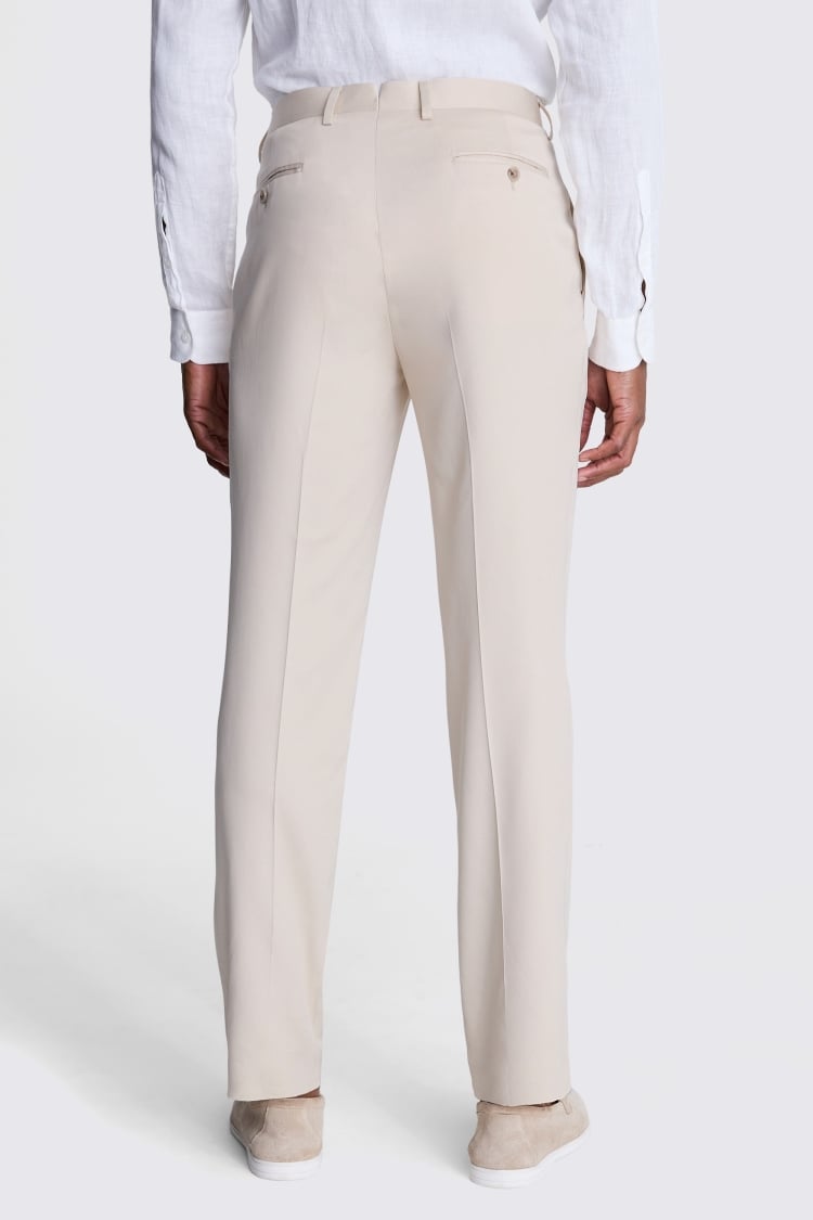 Italian Tailored Fit Light Camel Silk Trousers