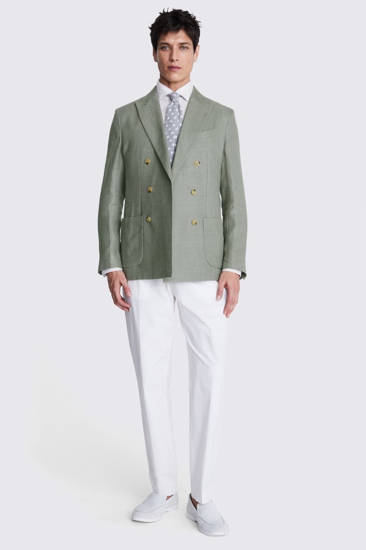 Italian Tailored Fit Light Army Twill Jacket