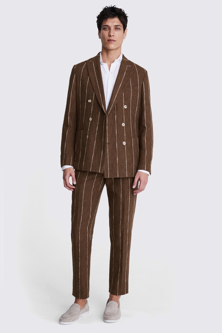 Italian Tailored Fit Copper Stripe Suit