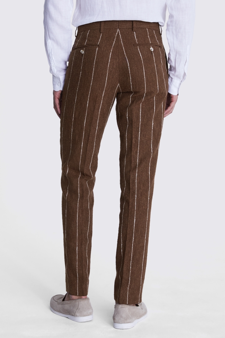 Italian Tailored Fit Copper Stripe Trousers