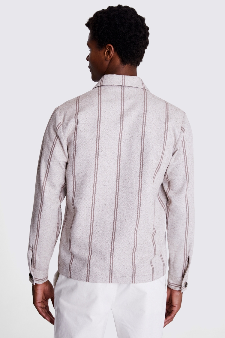 Neutral Stripe Bouclé Overshirt