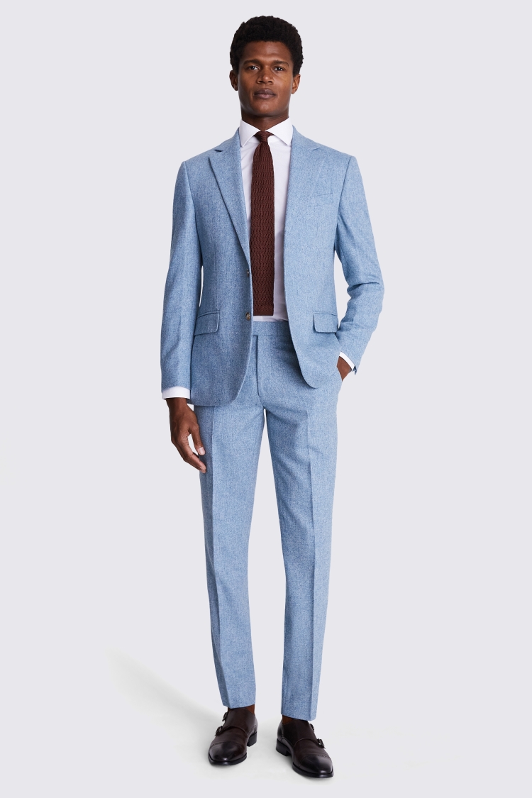 Tailored Fit Aqua Donegal Suit