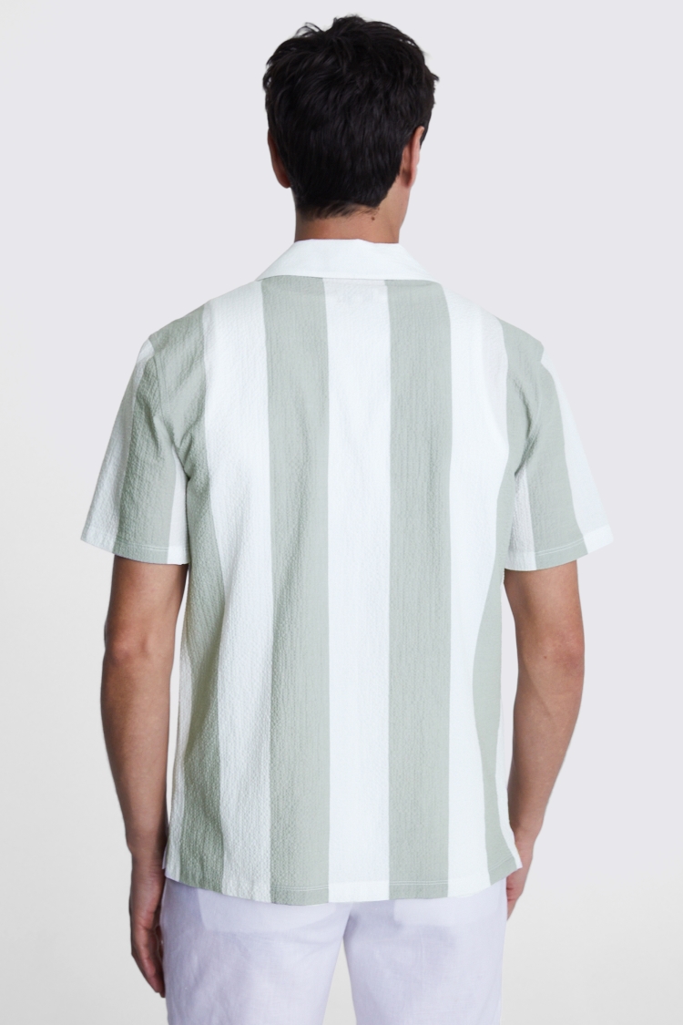 Sage Striped Seersucker Shirt
