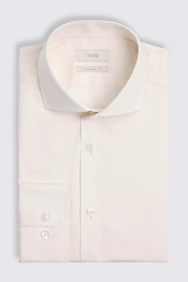 Tailored Fit Off White Stretch Shirt
