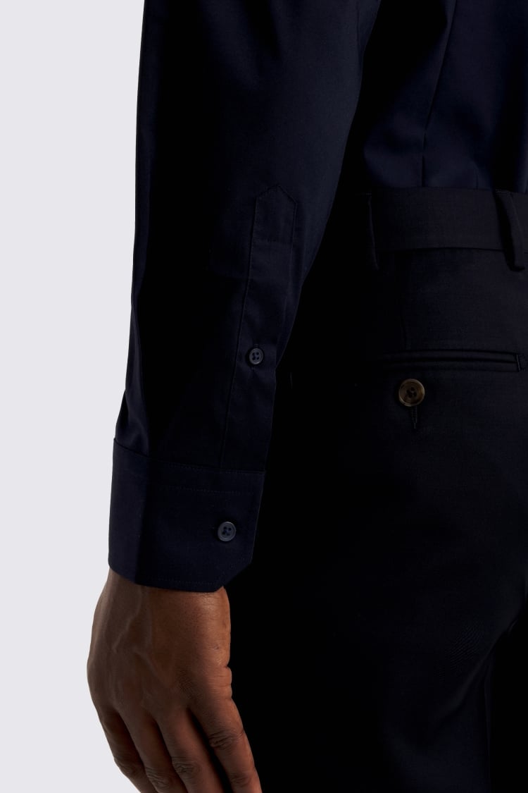 Slim Fit Dark Navy Stretch Shirt