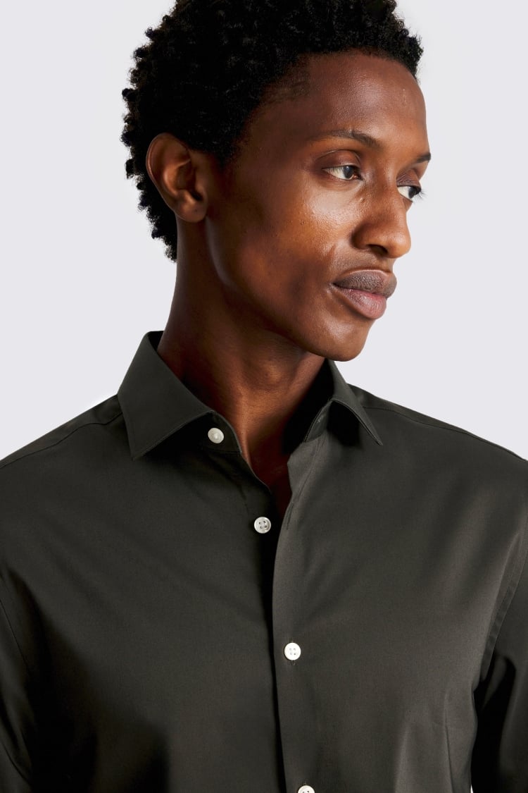 Slim Fit Green Stretch Shirt