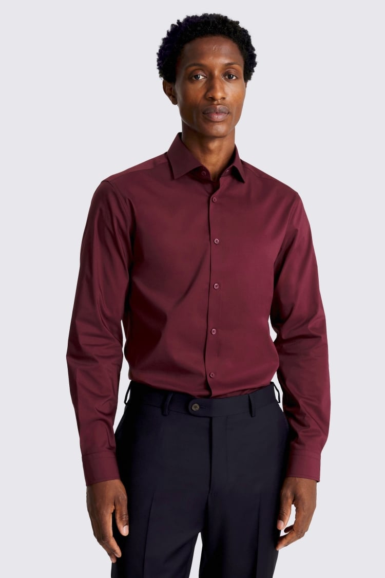 Slim Fit Wine Stretch Shirt