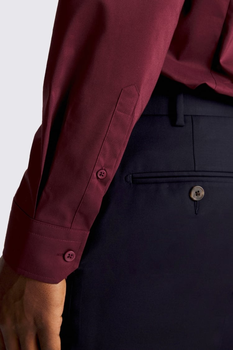 Slim Fit Wine Stretch Shirt
