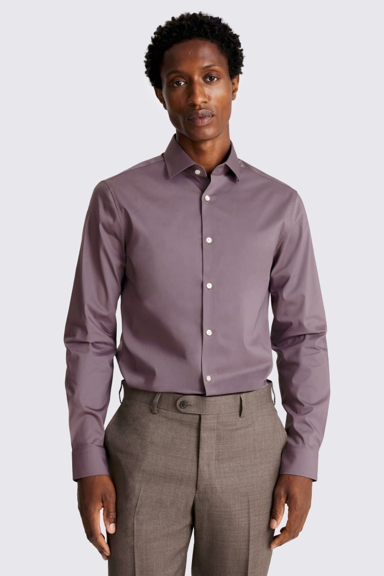 Slim Fit Dark Purple Stretch Shirt