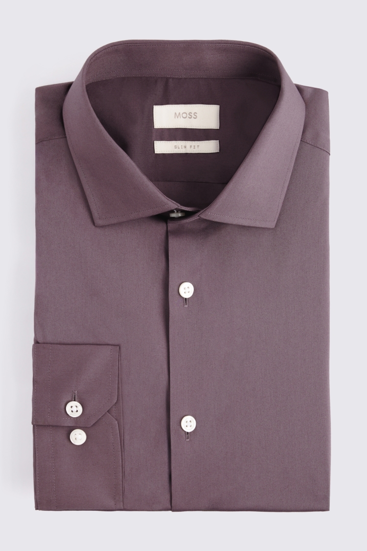 Slim Fit Dark Purple Stretch Shirt