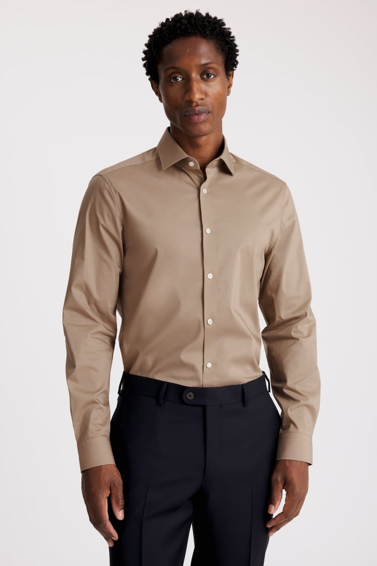 Slim Fit Straw Stretch Shirt