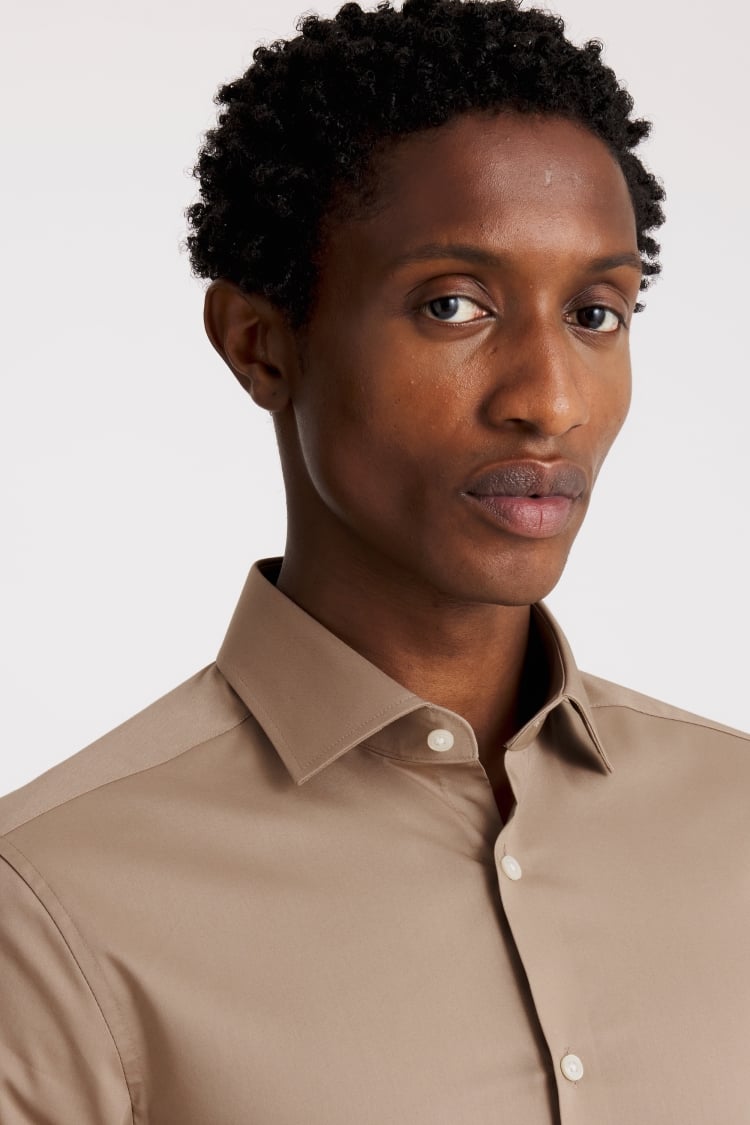 Slim Fit Straw Stretch Shirt