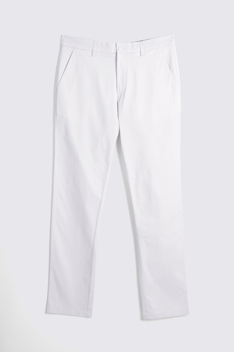 Tailored Fit Off White Stretch Chinos 