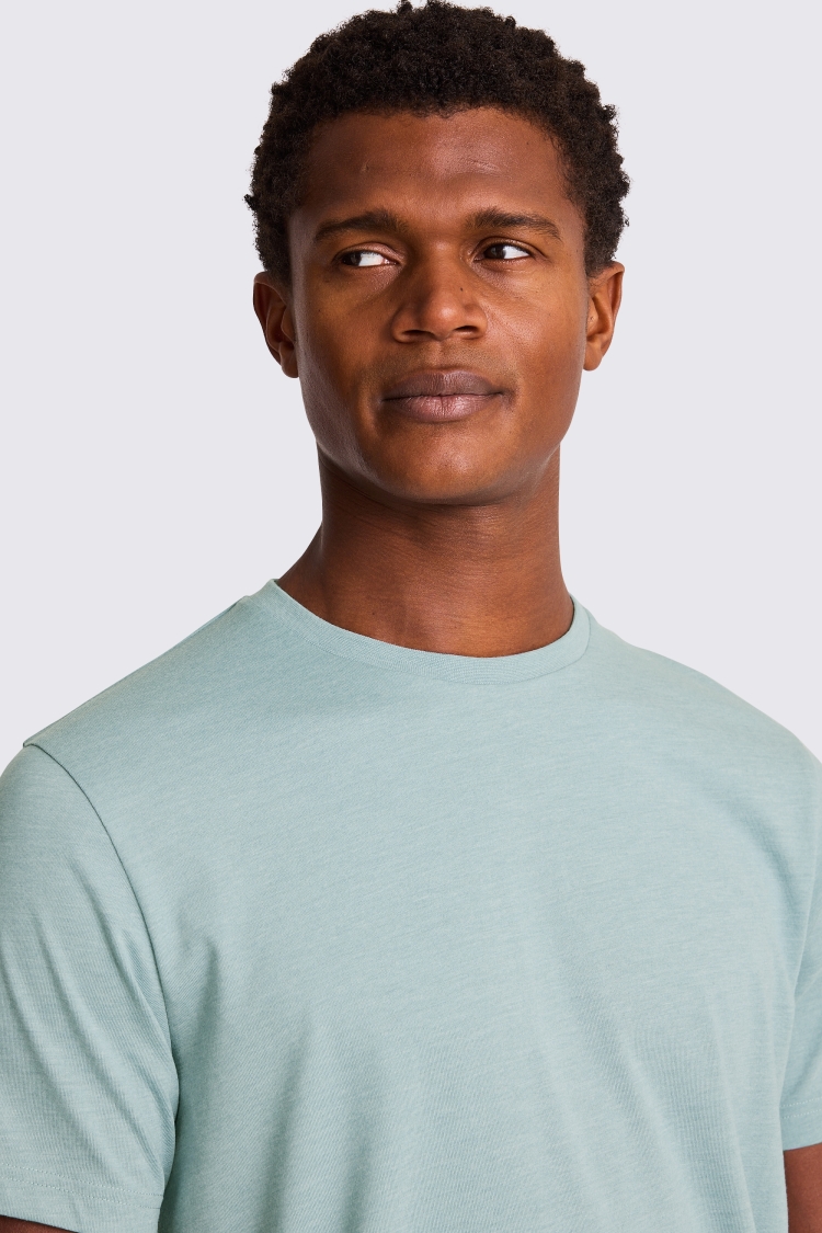 Teal Melange Crew-Neck T-Shirt