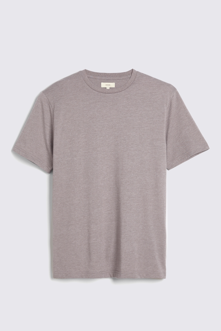 Taupe Melange Crew-Neck T-Shirt | Buy Online at Moss