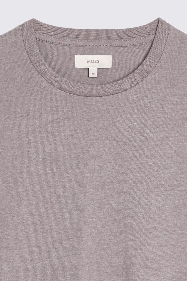 Taupe Melange Crew-Neck T-Shirt | Buy Online at Moss