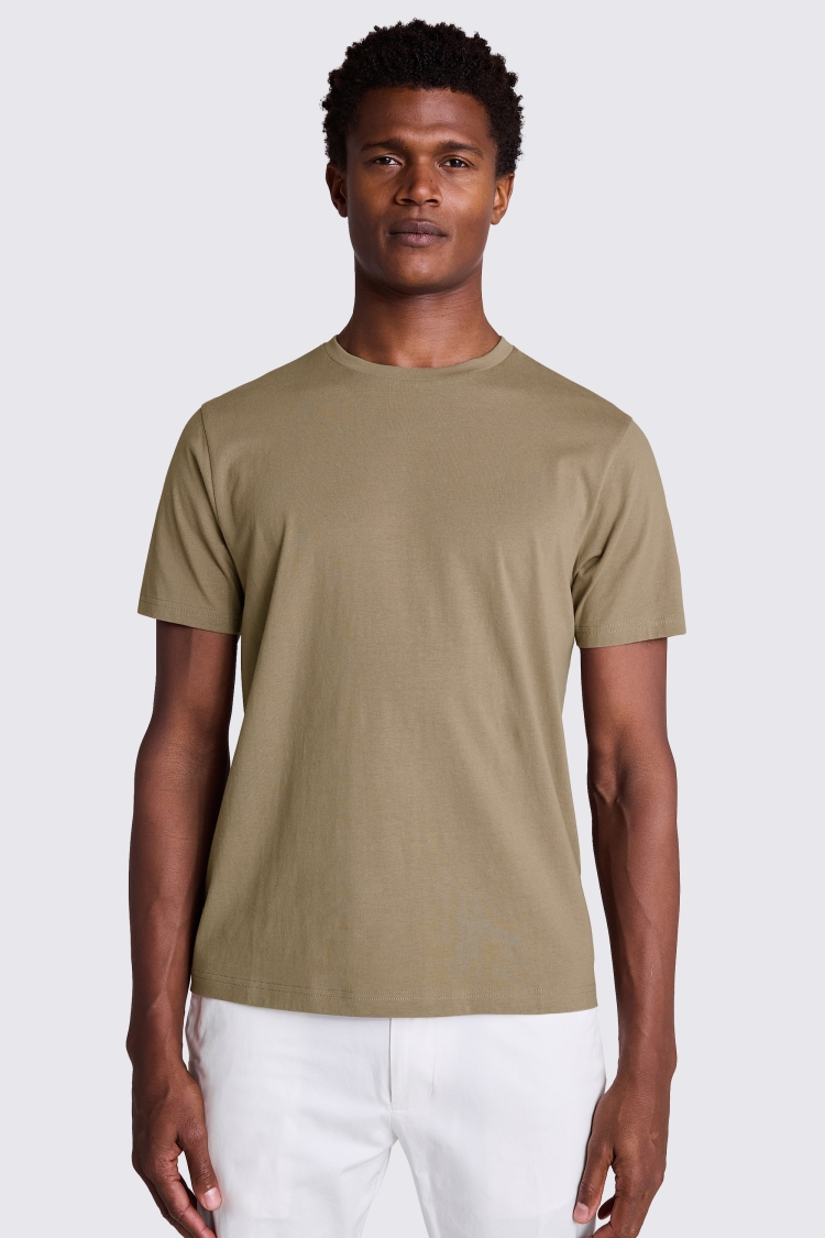 Taupe Crew-Neck T-Shirt