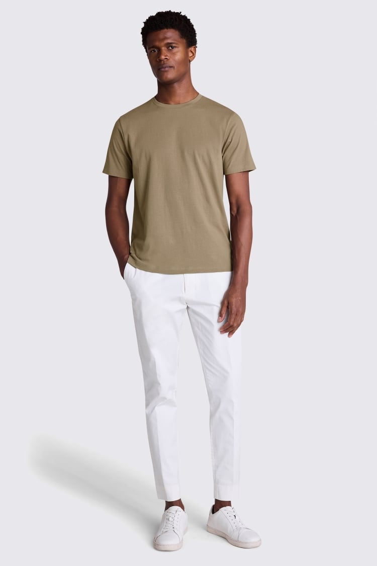 Taupe Crew-Neck T-Shirt