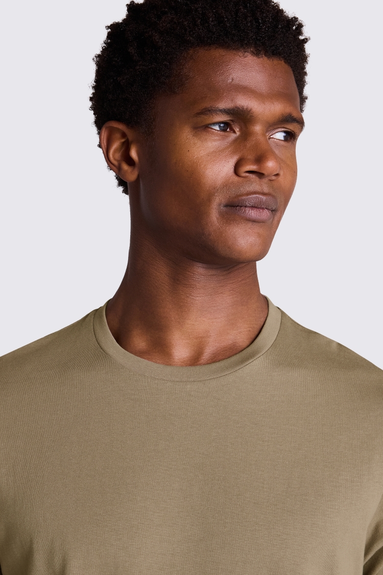 Taupe Crew-Neck T-Shirt