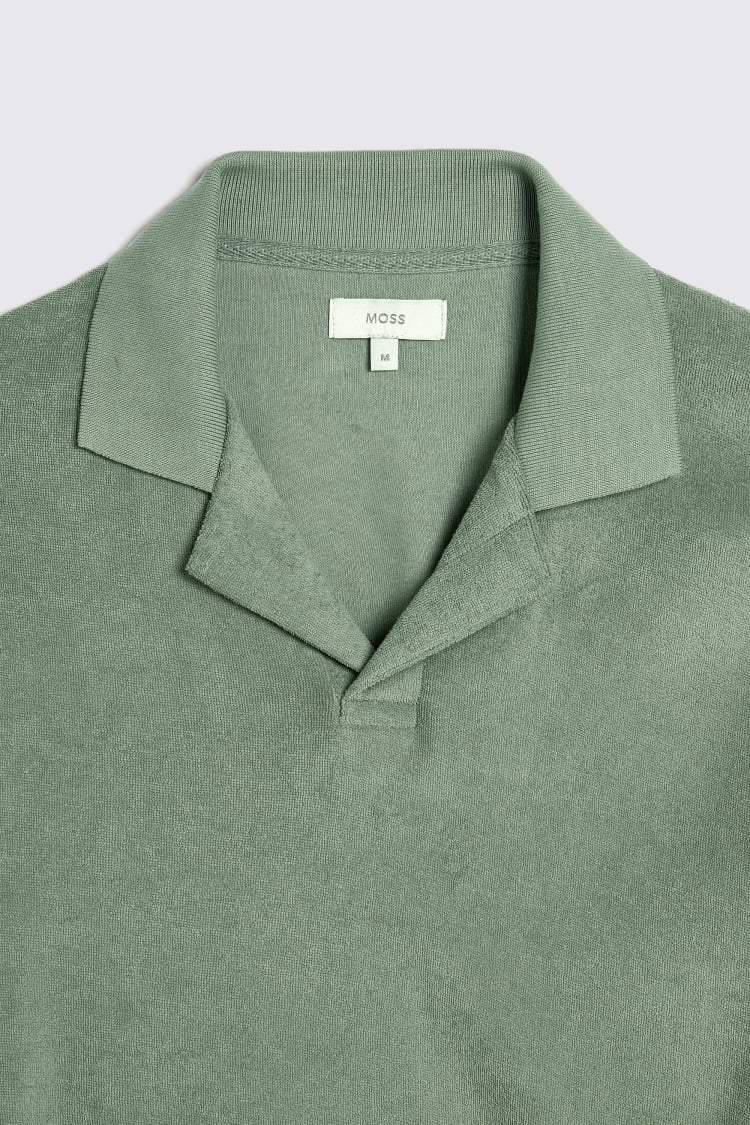 Sage Terry Towelling Skipper Polo