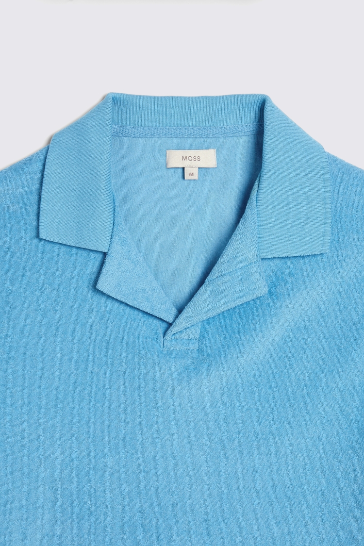 Blue Terry Towelling Skipper Polo