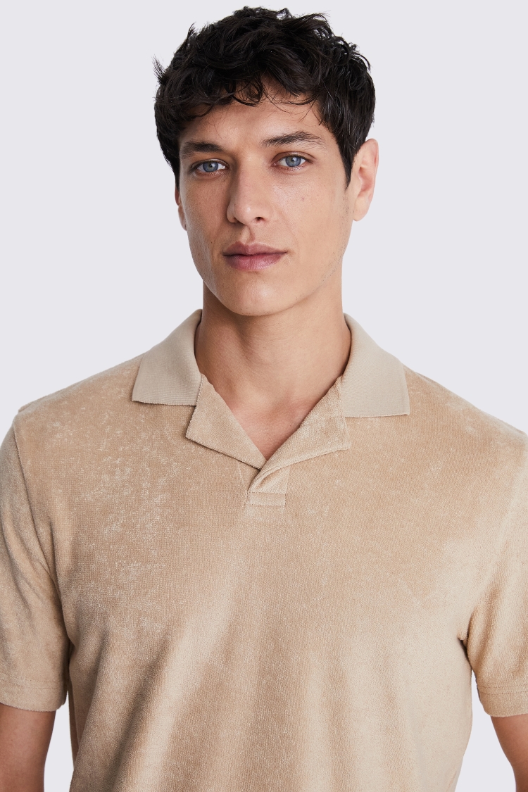 Camel Terry Towelling Skipper Polo