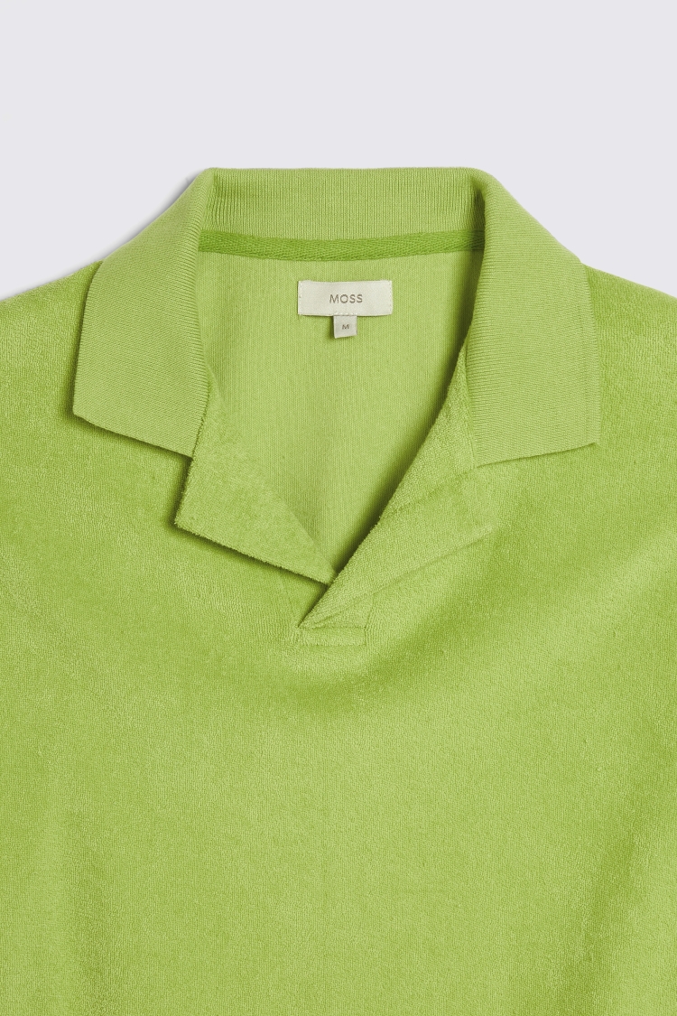 Lime Green Terry Towelling Skipper Polo