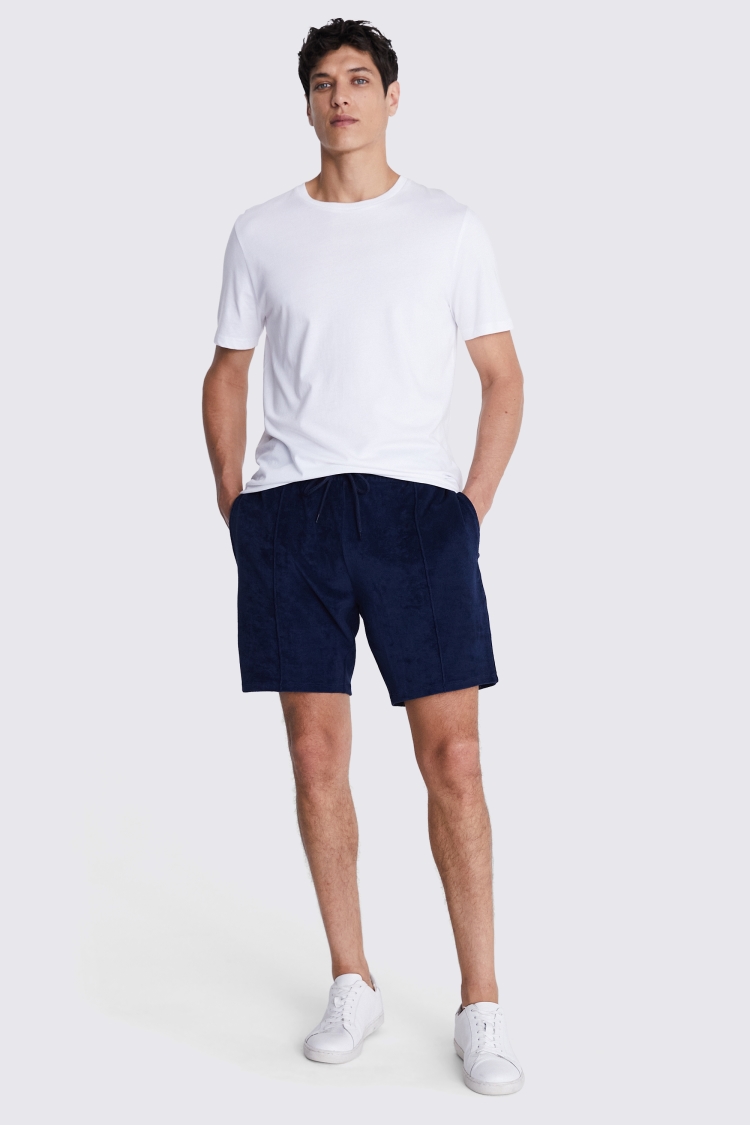 Navy Terry Towelling Shorts